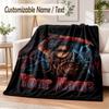 Friday the 13th Jason Voorhees Custom Name Flannel Throw Blanket Soft Warm for Sofa Bed Indoor Home Use