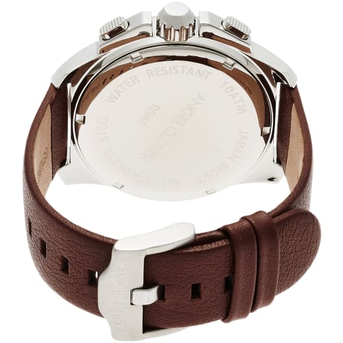 Angel Clover Rugged Watch, 46mm, Brown, with Gray Dial, Stainless Steel, and Quartz Movement, RG46SGR-BR, Men's, Official Warranty