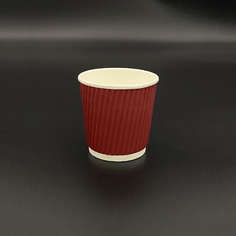 ZISIZ 4oz Disposable Red Ripple Paper Cups (100 Count)
