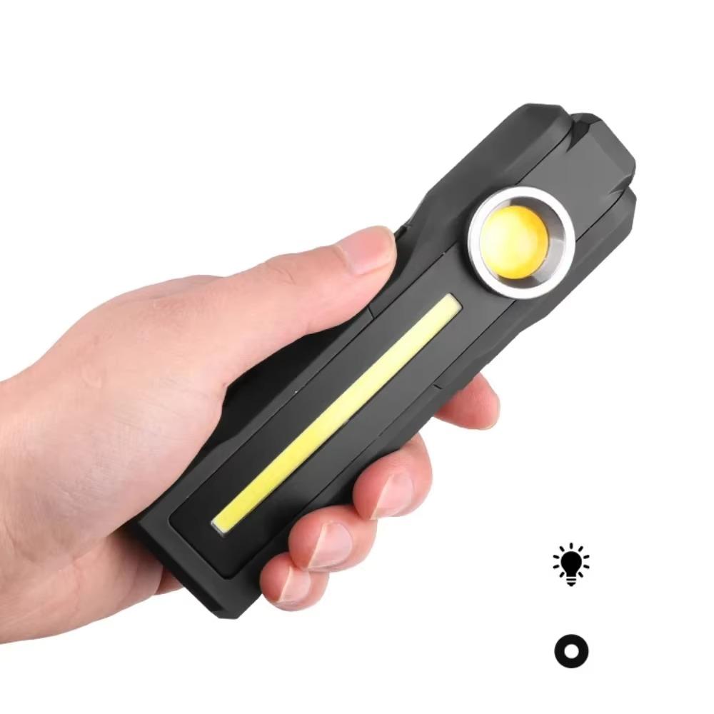Magnetic COB Work Light Portable LED Flashlight USB Rechargeable 4 Lighting Modes and Tail Magnet for Camping Inspection