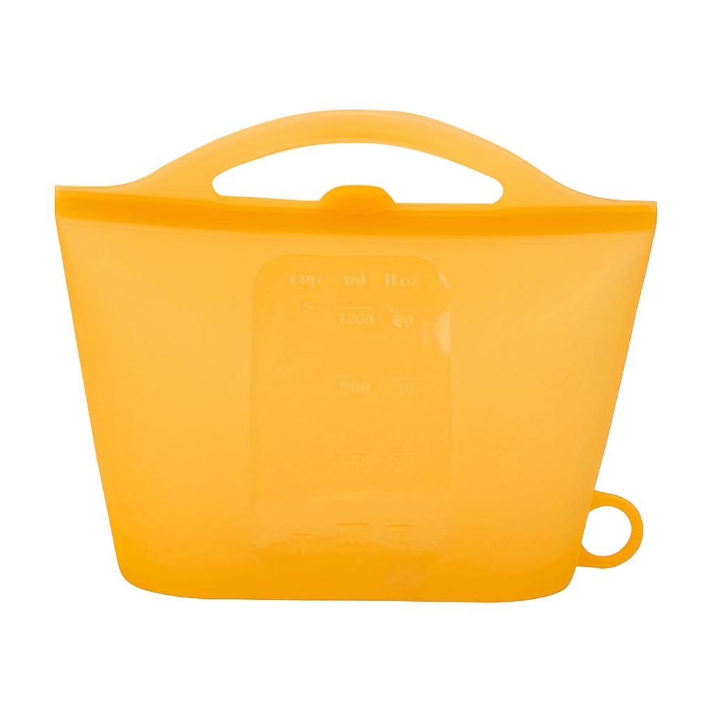 Silicone Food Storage Bag 1200ml Reusable Freezer Safe Sealable Pouch for Kitchen Refrigerator and Microwave Use
