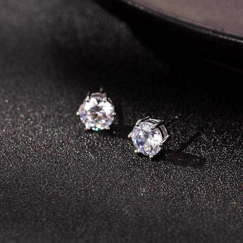 Simple and Elegant Women's Zircon Stud Earrings Niche High-end Earrings Cross-border Trade Export Earrings Fashionable Small Earrings