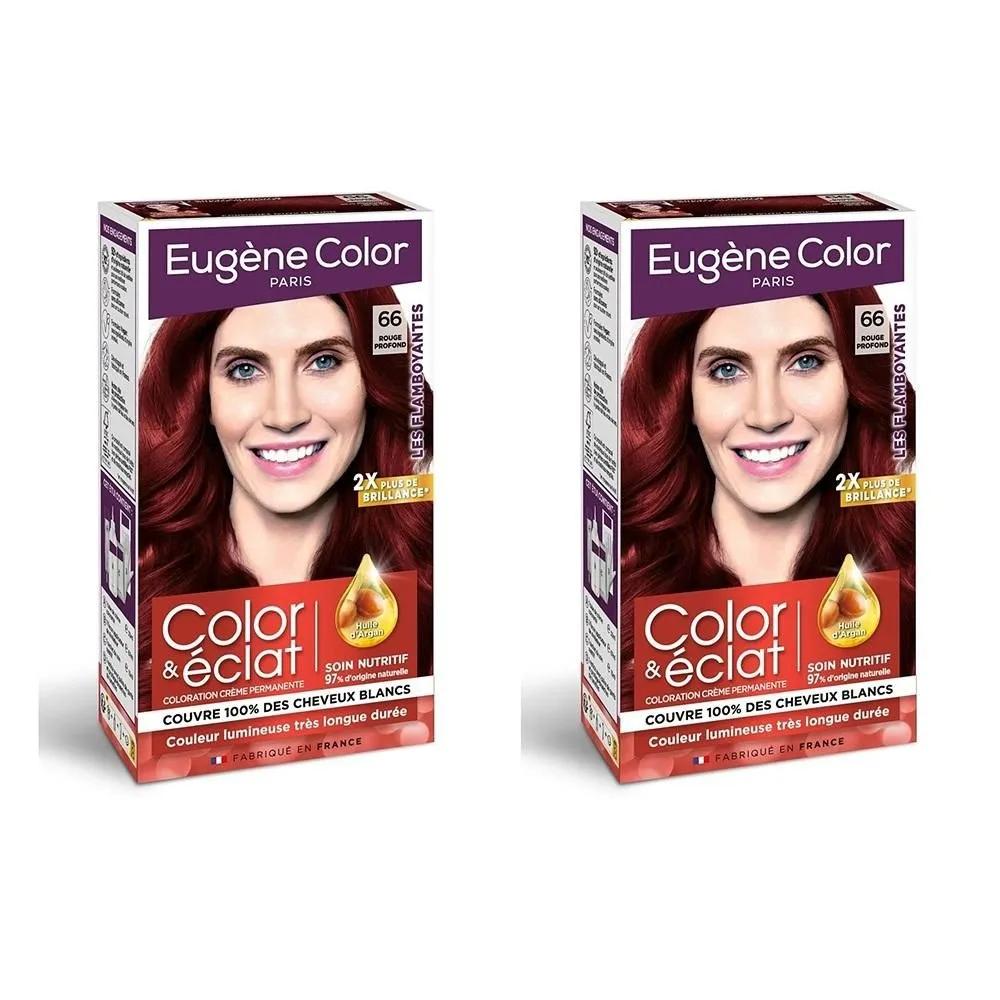 EUGENE Hair Color Permanent Hair Color 163g 2 Packs 66 Deep Red Permanent Coloring No. 66 deep red EUGENE COLOR