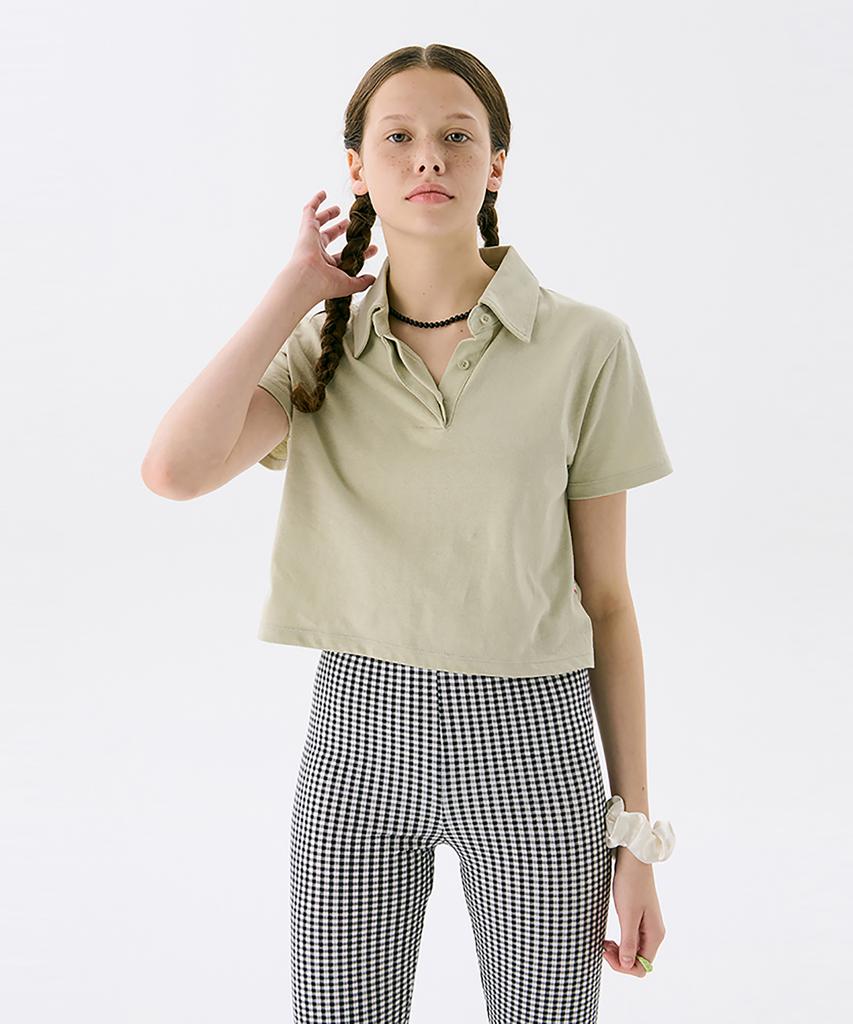JUNEJUNE SPACE Vol13. Crop Pk T-Shirts_Light Khaki