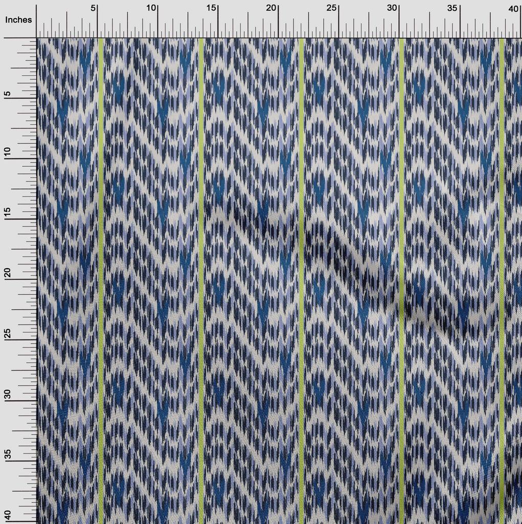 oneOone Cotton Flex Fabric Stripe & Chevron Ikat Fabric Prints By Yard 40 Inch