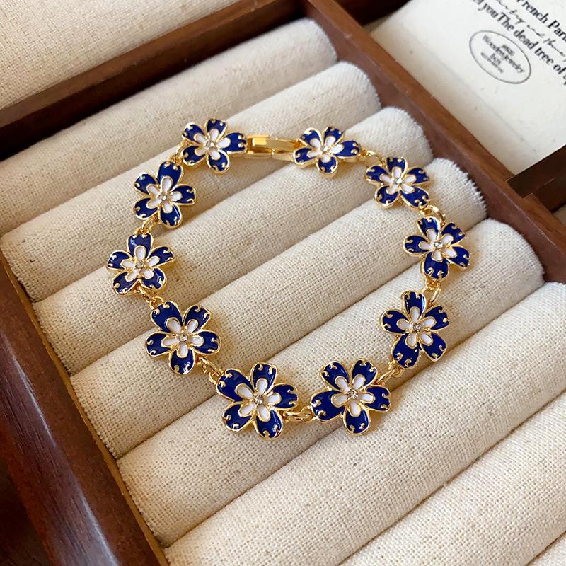 Zircon Flower Simple Niche Bracelet Light Luxury High Sense Fashion Versatile Bracelet Temperament Personalized Jewelry Women