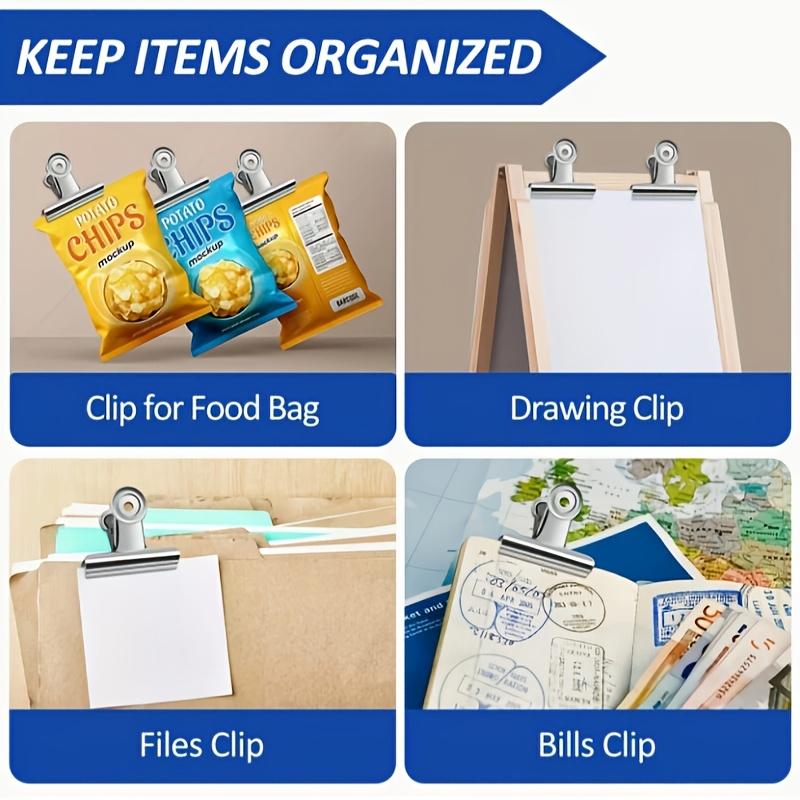 18pcs Large Clips, 6.1 cm White Clips, Suitable for Organizing Office Documents And School Financial Receipts