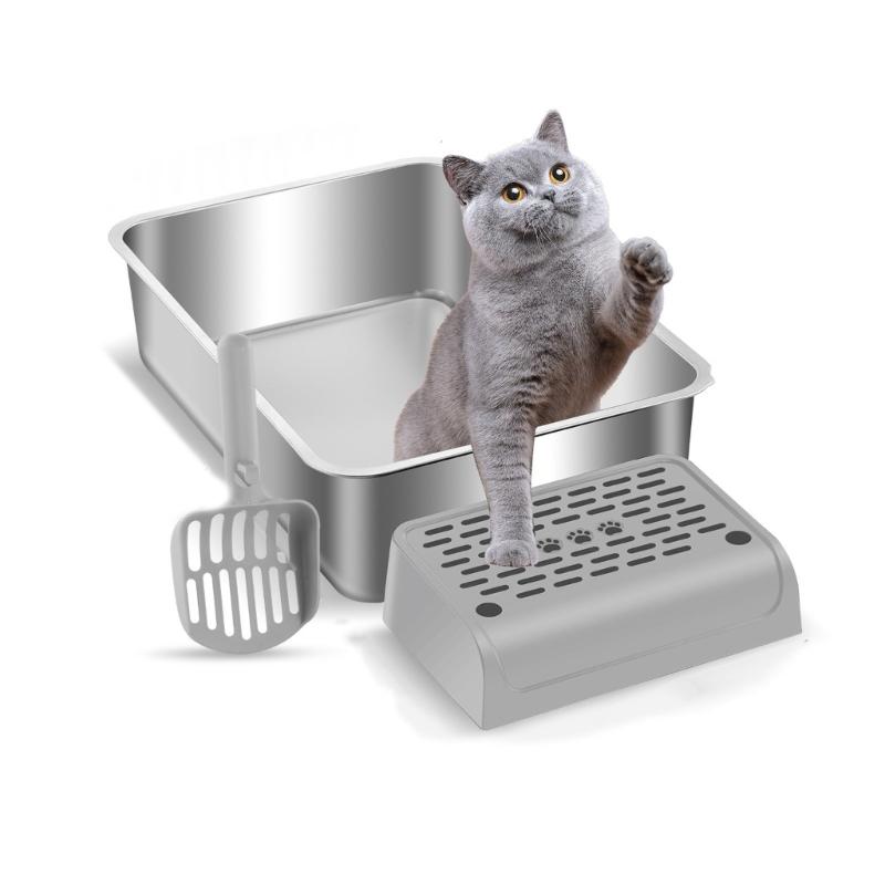 Stabile Katzenklo-Stufenplattform Mit Anti-Rutsch-Textur Einfach zu bedienende Rampe Stufenhocker für Katzen Katzentoilette Kätzchen Sicher