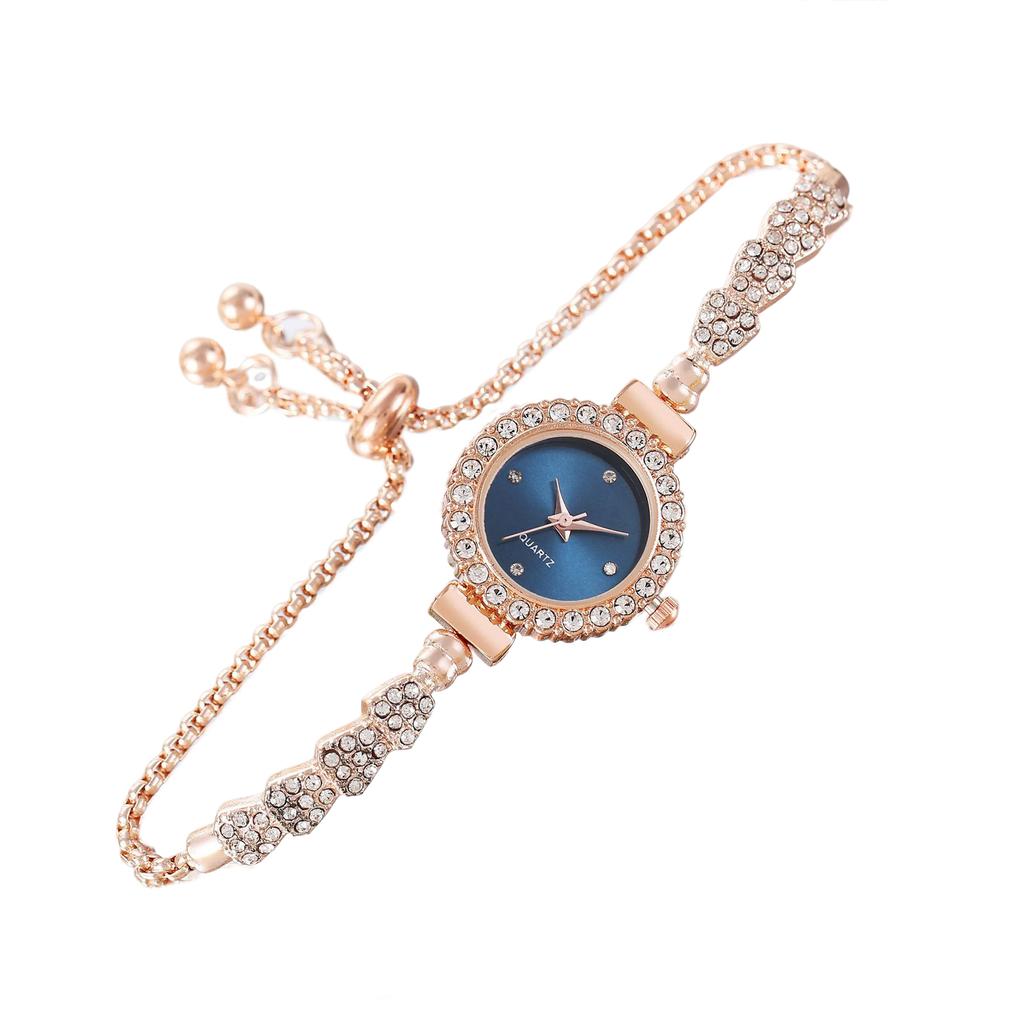 Women's Diamond Watches Bracelet Round Dial Chain Link Bracelet Analog Bangle Wrist Watch Eting and Dating Office