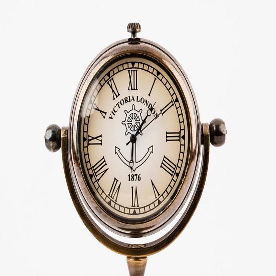 Victorian London Brass Desk Clock 12.7 cm Solid Brass Engraved Table Watch  Black Home Office Decor Steampunk Gift