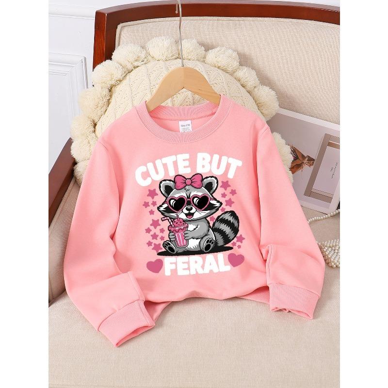 European sizes Kids' Casual Sweatshirt Printed Round Neck Pullover, Kids' Fashion Sweatshirt Featuring Adorable Animal Prints