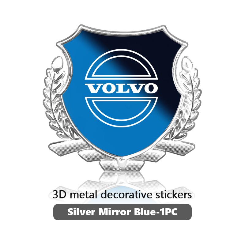 Car Shield Shape Adhesive Sticker Silver Decorative Exterior Sticker For Volvo XC60 XC90 S60 S80 V60 C70 S40 C30 V90 V60 C40