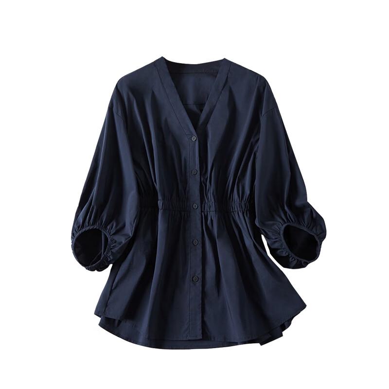 Women s Lantern Sleeve V-neck Shirt L