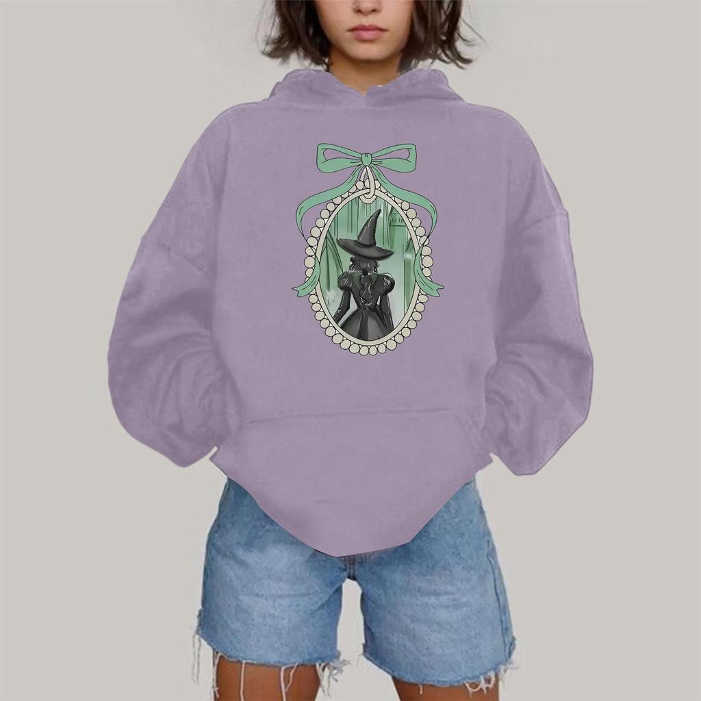 Damen Modisches Lässiges Kapuzen-Langarm-Sweatshirt mit Aufdruck