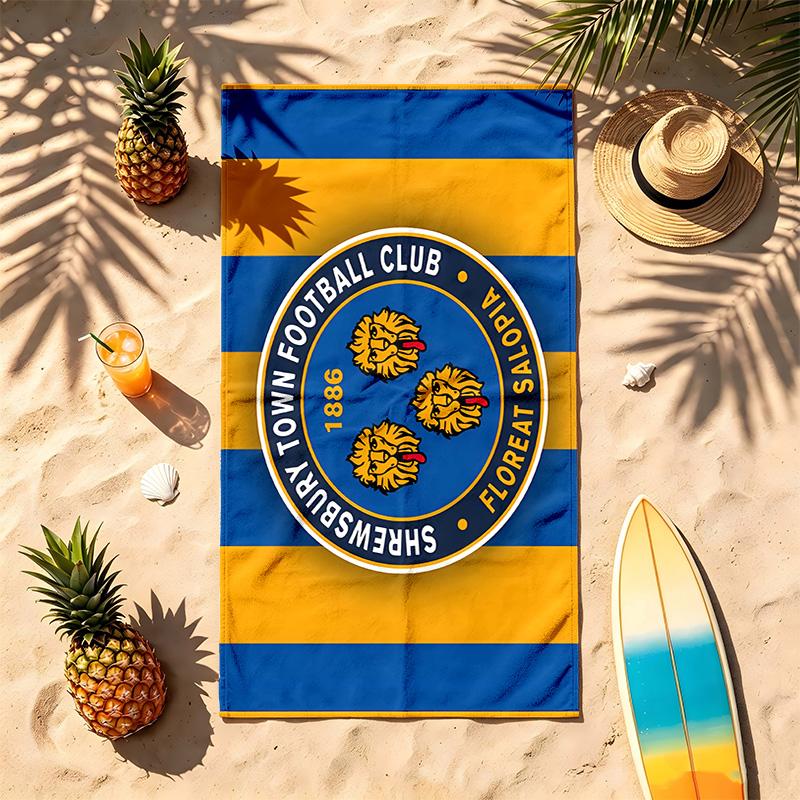 Shrewsbury Town (1) Theme Beach Towel Sand Resistant Soft And Comfortable Suitable For The Pool Camping Yoga And Diving A Travel