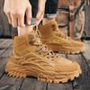 Fashion 2024 New Autumn Winter High-top Men Boots Thick-soled Casual Outdoor Work Cowboy Boots Fashionable Retro  Platform Men Shoes