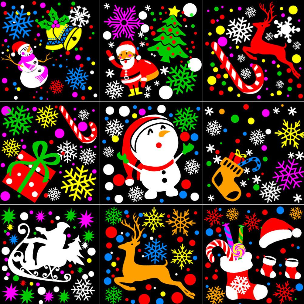 Christmas LED Projector Light with 16 Cartoon Patterns USB 360° Rotating Snowman Light for Holiday Home Garden Party Decoration
