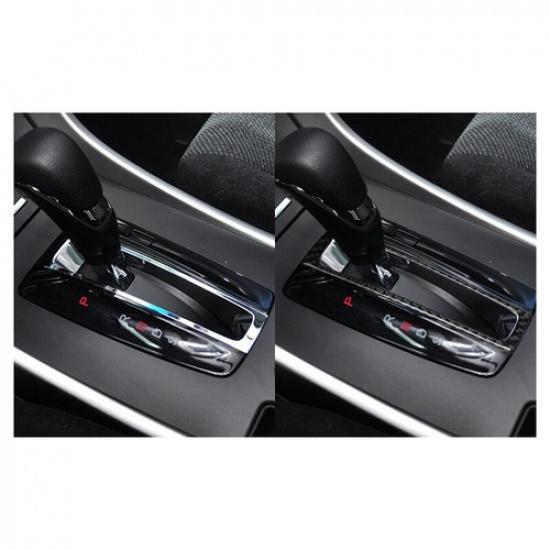 Bright Carbon Fiber Car Center Gear Shift Bottom Cover For Honda Accord 13-17