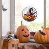 Halloween Pumpkin Witch Hat Uv Static Glass Showcase Home Stickers Decor