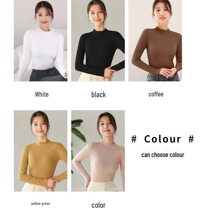 Damen Thermisches Halbrollkragenshirt: Herbst/Winter Unterwäsche für Wärme