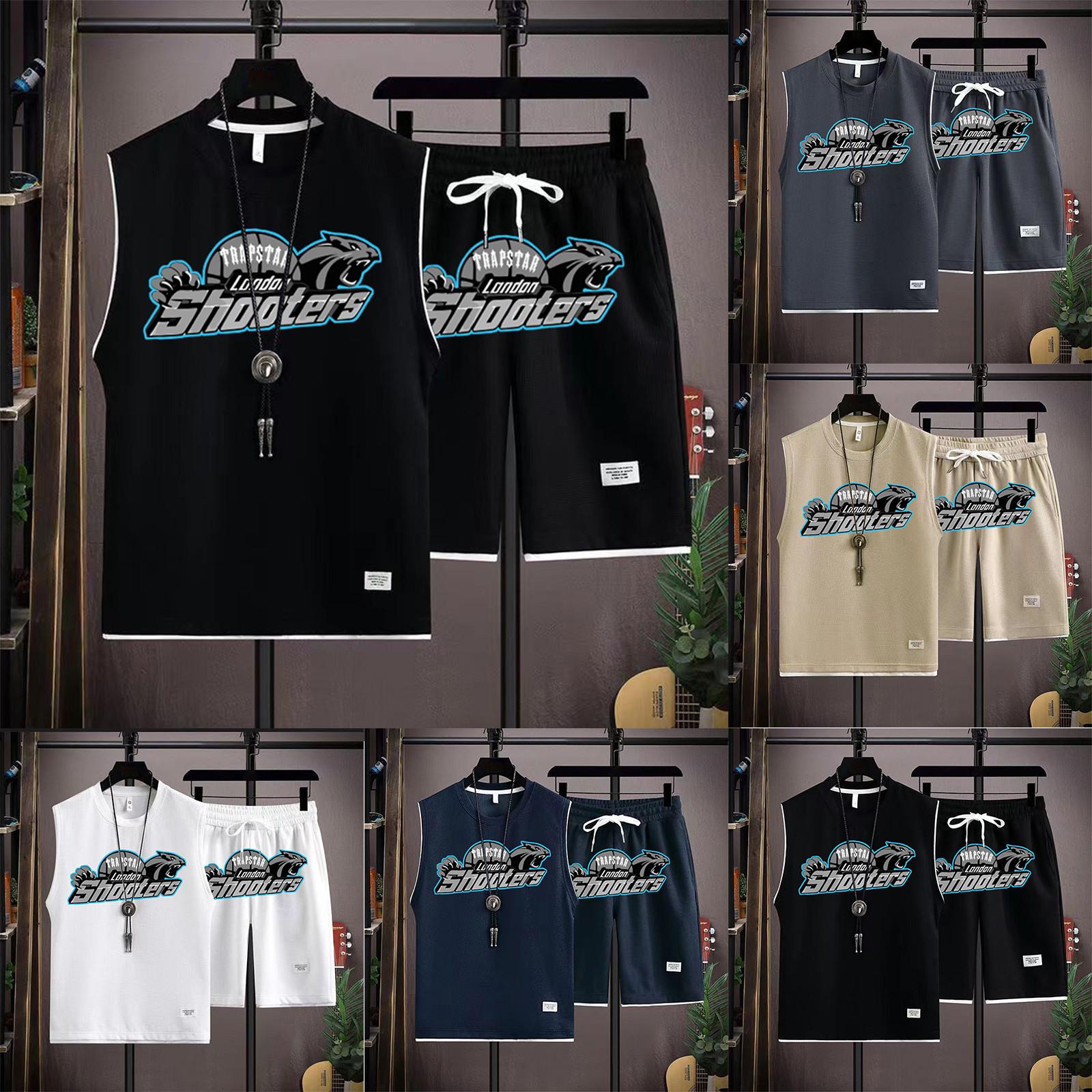 

Дышащие шорты без рукавов унисекс, свободный пуловер, комплект из двух предметов