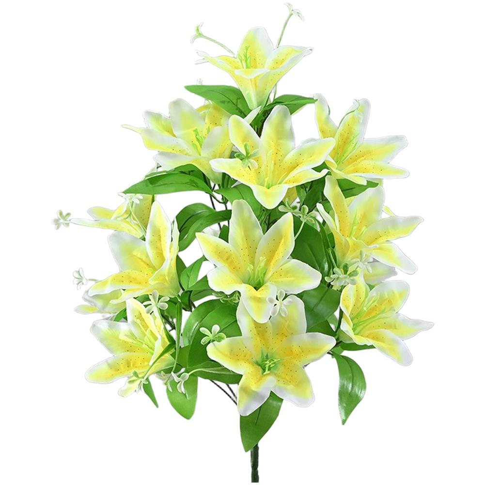 18 Heads Silk Lily Flowers for Interior Styling Living Room Dining Area Entryway and Studio Set Design Decoration