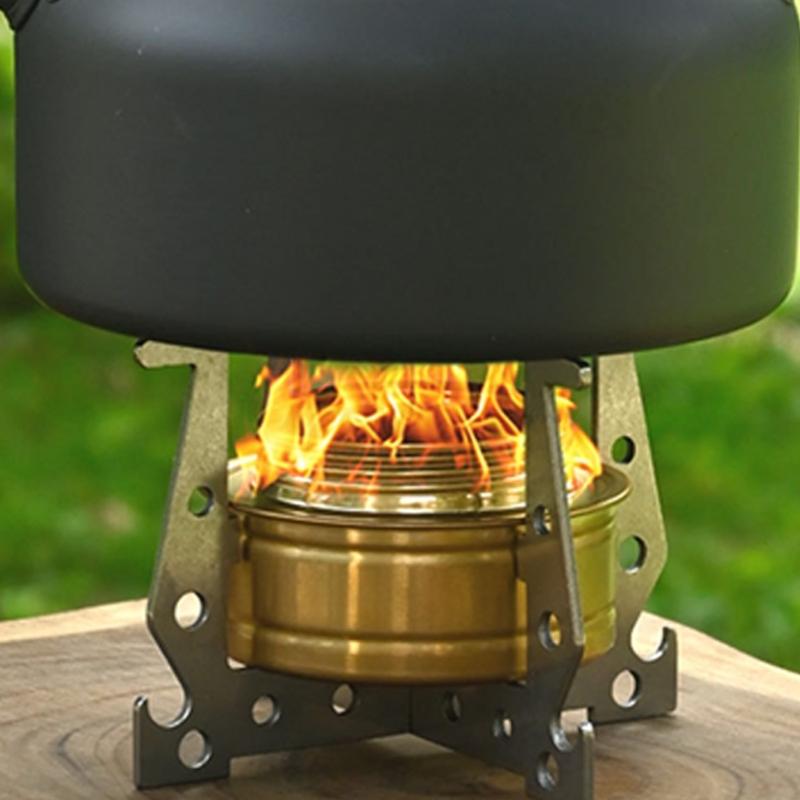 Stainless Steels Alcohols Stove Bracket Outdoor Camping Alcohols Cooker Holder Detachable Crosses Stand for Hiking