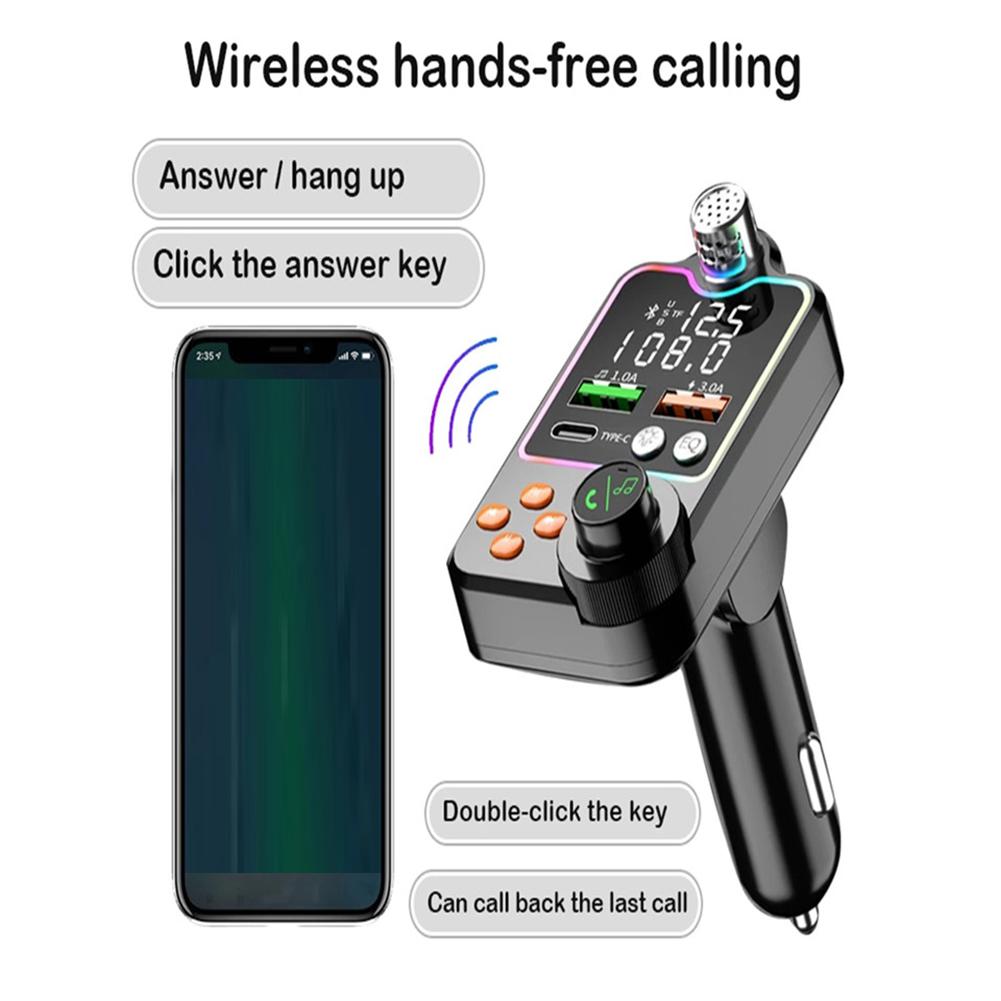 Car Modulator Transmitter FM Transmiter 3.1A Dual USB Port PD Charging 5V Handsfree Fast Charger Car Electronics Accessories