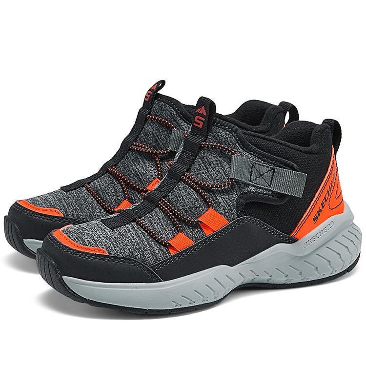 Skechers Versatile Comfortable Mid-Top Kids Boots Kids boots Black Orange 403625L-BKOR