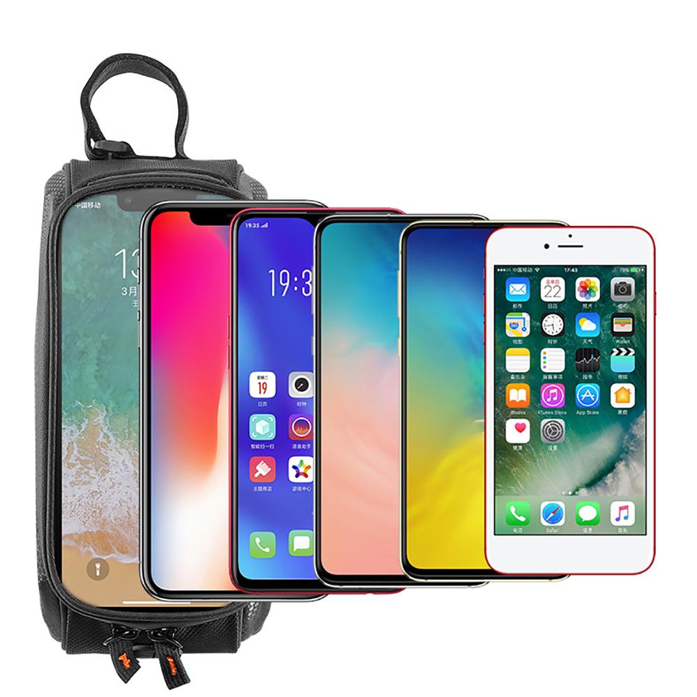 Bicycle Top Tube Front Frame Bag Waterproof Hard Shell Bag 7'' TPU Touch Screen