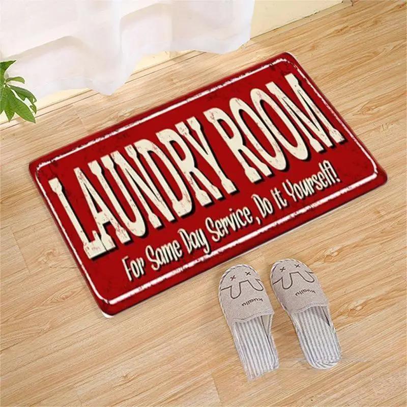 Laundry Room Printed Carpet Non-Slip Soft Entryway Foyer Bedroom Entrance Doormat Laundry Room Floor Mats Home Decoration