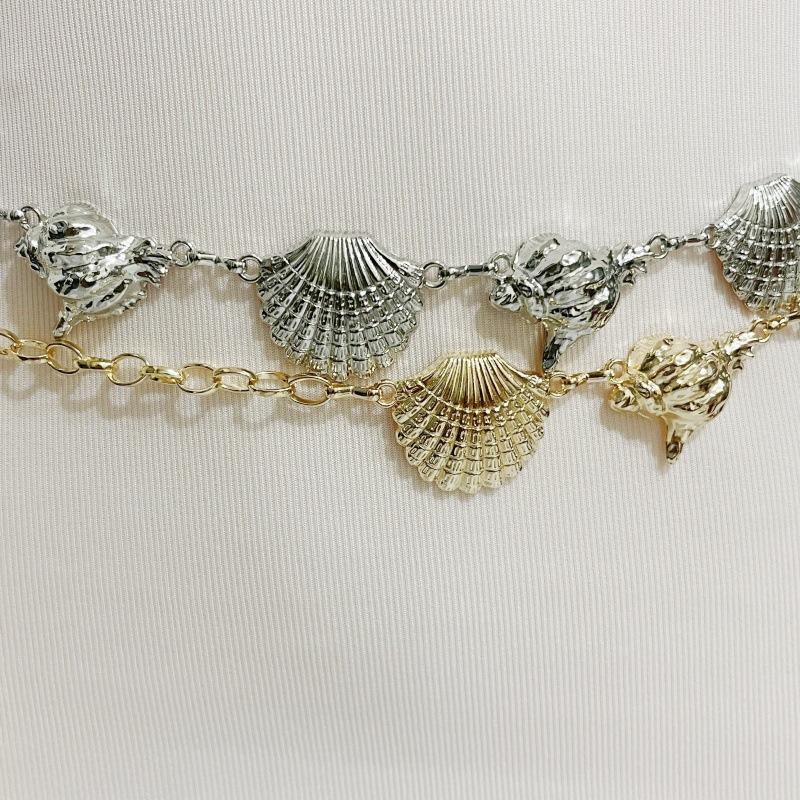 European and American cross-border women's waist decoration metal shell snail waist chain fashionable versatile dress decoration
