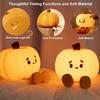 2024 Cute Pumpkin Night Light, Touch Lamp with 3 Brightness Levels, Soft Silicone Rechargeable Warm Light for Women and Kids