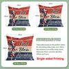 4Pcs 4Th Of July Retro Floral Heart Star Print Single-Sided Cushion Cover For Living Room Bedroom Car Home Decor