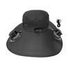 Men Sun Hat with Dual Power Supply Fan Design Three-Speed Wind Adjustable Wide Brim Fishing Hat Fishing Hiking Hat