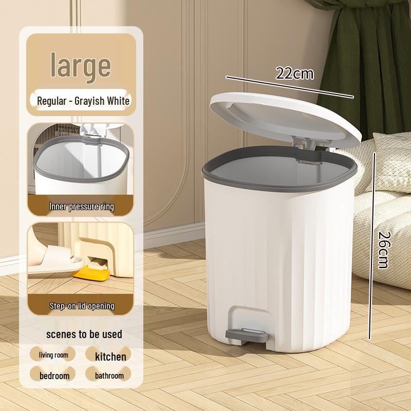 Large Capacity Silent Trash Can with Automatic Spring-Loaded Lid for Home and Office