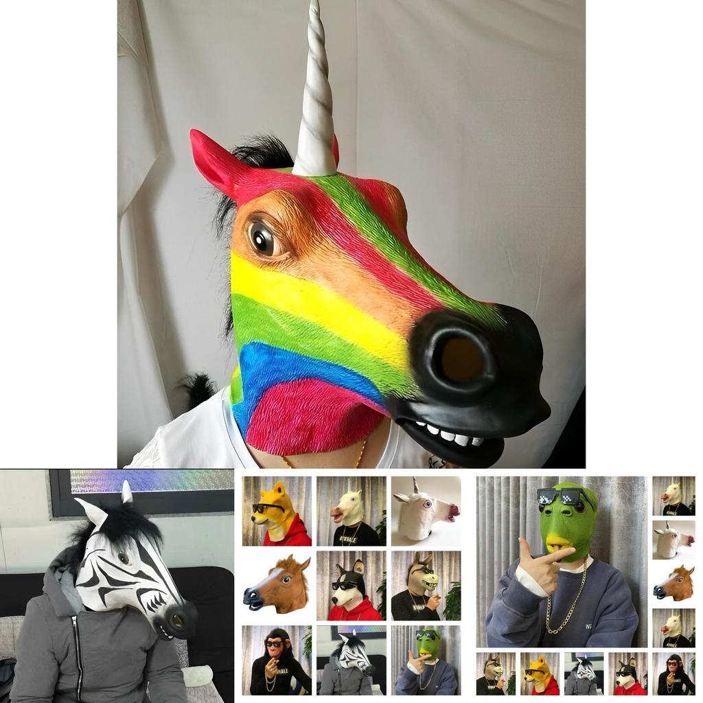 Natural And Eco-friendly Horse Head Mask For Halloween And Costume Parties