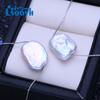 LSOOYH Natural Freshwater Big Baroque Pearl Pendant Classic Silver Color Pendant Necklaces For Women Girl Birthday Gift
