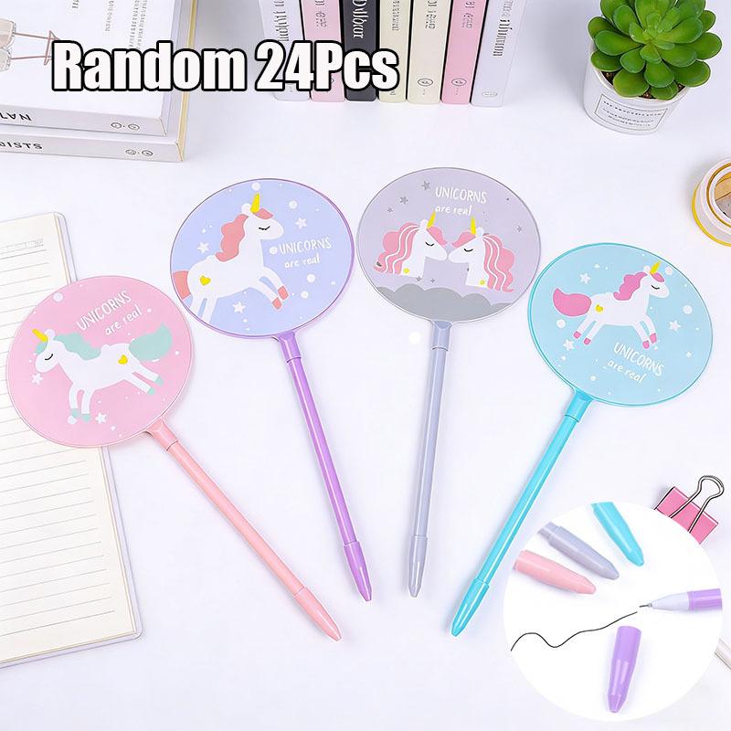 

1Pc Cute Kawaii Unicorn Fan Pen Cartoon Cool Creative Desk Decor Stationery School Office Supply Wholesale of Prizes Back To School Season Random style 1Pc