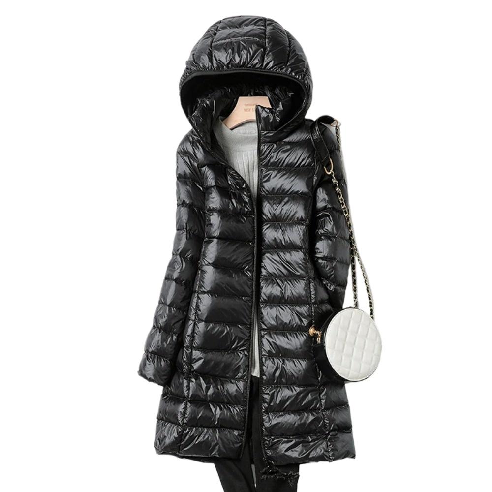 OFTBUY Slim Remove Hooded Parka Fashionable Outerwear 2023 Winter Womens Down Jackets Long Light Thin Coat Puffer Jacket