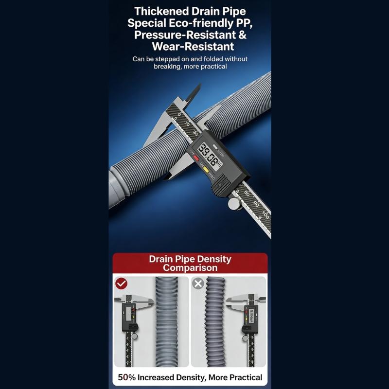 Kitchen Sink Drain Pipe With Anti Odor Side Outlet Interchangeable Waste Water Pipe for Kitchen Sink, Washing Machine
