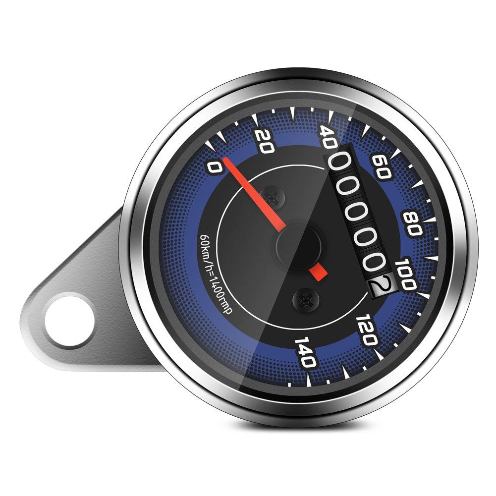 

Speedometer Odometer Universal Speedometer 140 km/h Back Motorcycle Silver