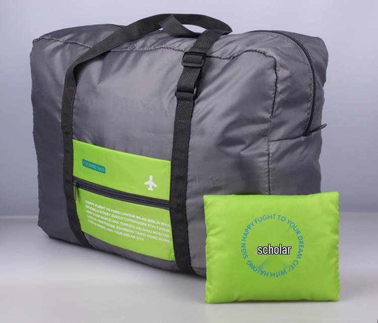 Velvet Shell Korean Oxford Cloth Folding Travel Bag - Large Capacity Trolley Storage Pouch