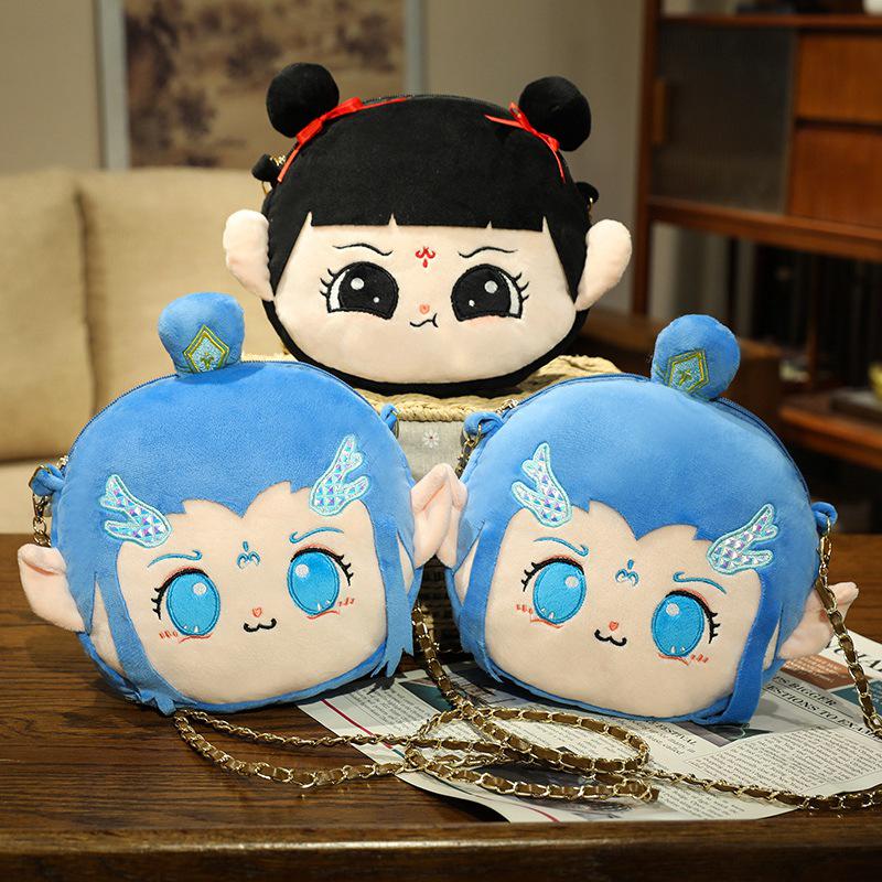 Nezha Plush Cartoon Crossbody Bag - Soft, Cute, and Stylish Shoulder Bag for Everyday Use