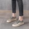 Fashion 3.5CM Cow Genuine Leather Women Flats Fall Vulcanize Chunky Sneaker Loafer High Brand Platform Slippers Autumn Shoes