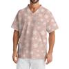 Men's Casual Short-Sleeved V-Neck Printed Front Pocket Top