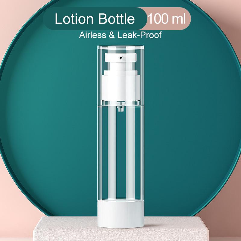 Airless Pump Bottle Set, Vacuum Travel Size Cosmetic Containers, Refillable Lotion Serum Dispenser, Leak-Proof Skincare Jars for Makeup