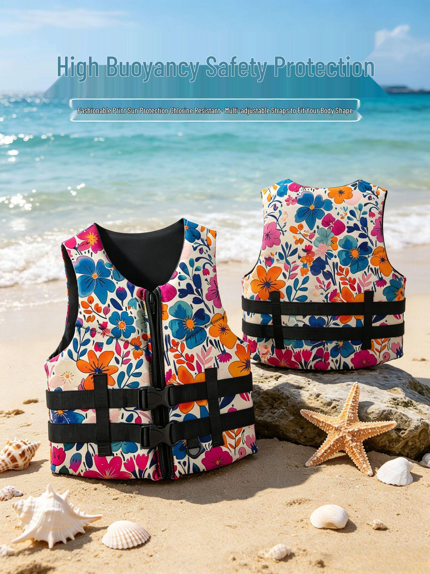 Colorful Floral Adult Life Jacket with