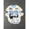 Women's Summer Minimalist Crew Neck Short-Sleeve Loose Casual Sports Printed Jersey T-Shirt