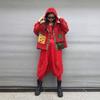 Womens Street Style Denim Patchwork Sunscreen Hooded Cardigan Cropped Pants Set